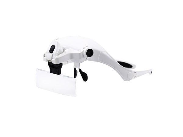 G & J Magnifying Tool Glasses w/ LED Light Lamp Visor Headband Magnifier