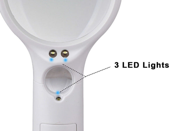 3 LED Light 45X Handheld Magnifier Reading Magnifying Glass Lens