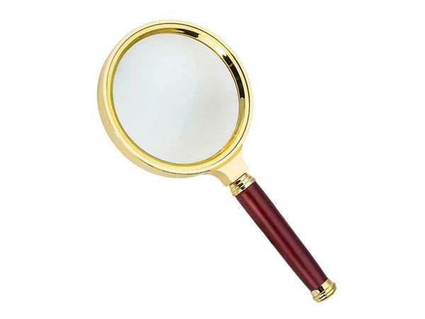 G & J 6 X Magnifying Glass Loupe with 80mm Wood Handle Reading Jewelry