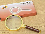 G & J 6 X Magnifying Glass Loupe with 80mm Wood Handle Reading Jewelry