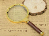 G & J 6 X Magnifying Glass Loupe with 80mm Wood Handle Reading Jewelry