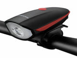 Bicycle Headlight Bell 2 in1 Waterproof USB Rechargeable Light with Horn