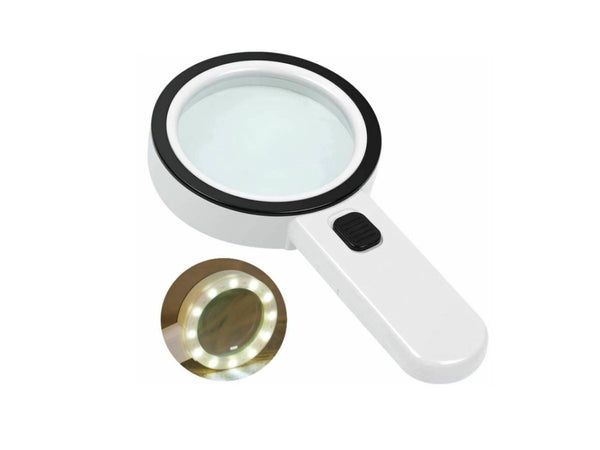 Magnifying Glass with 12 LED Lights, 30X Double Glass Lens Handheld  Illuminated Magnifier Reading Magnifying Glass with for Seniors Read,  Coins, Stamps, Map, Inspection, Macular Degeneration 