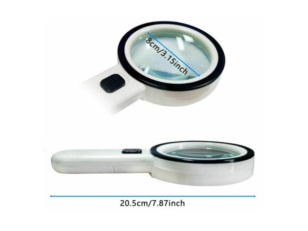 Magnifying Glass with Light, Jumbo Lens with 30x High Power Magnification  for Seniors Who Read Small Print, Maps, Inspections 